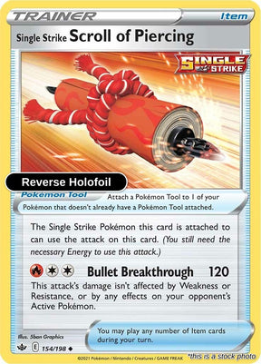 Single Strike Scroll of Piercing - 154/198 - [SWSH06 - SWSH06: Chilling Reign] - Reverse Holofoil