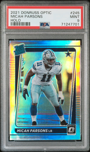 Micah Parsons 2021 Panini Donruss Optic Holo #245 PSA 9