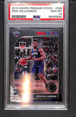 Zion Williamson 2019 Panini Hoops Premium Stock #258 PSA 10