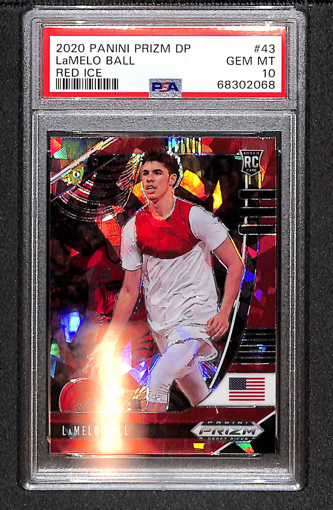 Lamelo Ball 2020 Panini Prizm Draft Picks Red Ice #43 PSA 10