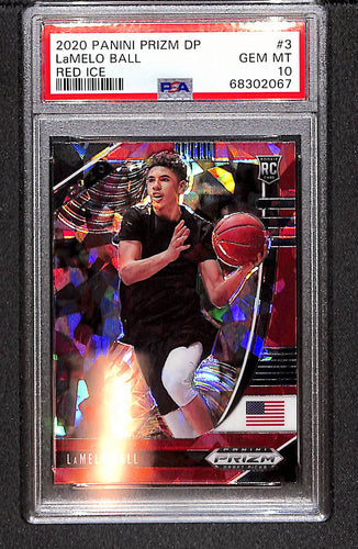 Lamelo Ball 2020 Panini Prizm Draft Picks Red Ice #3 PSA 10