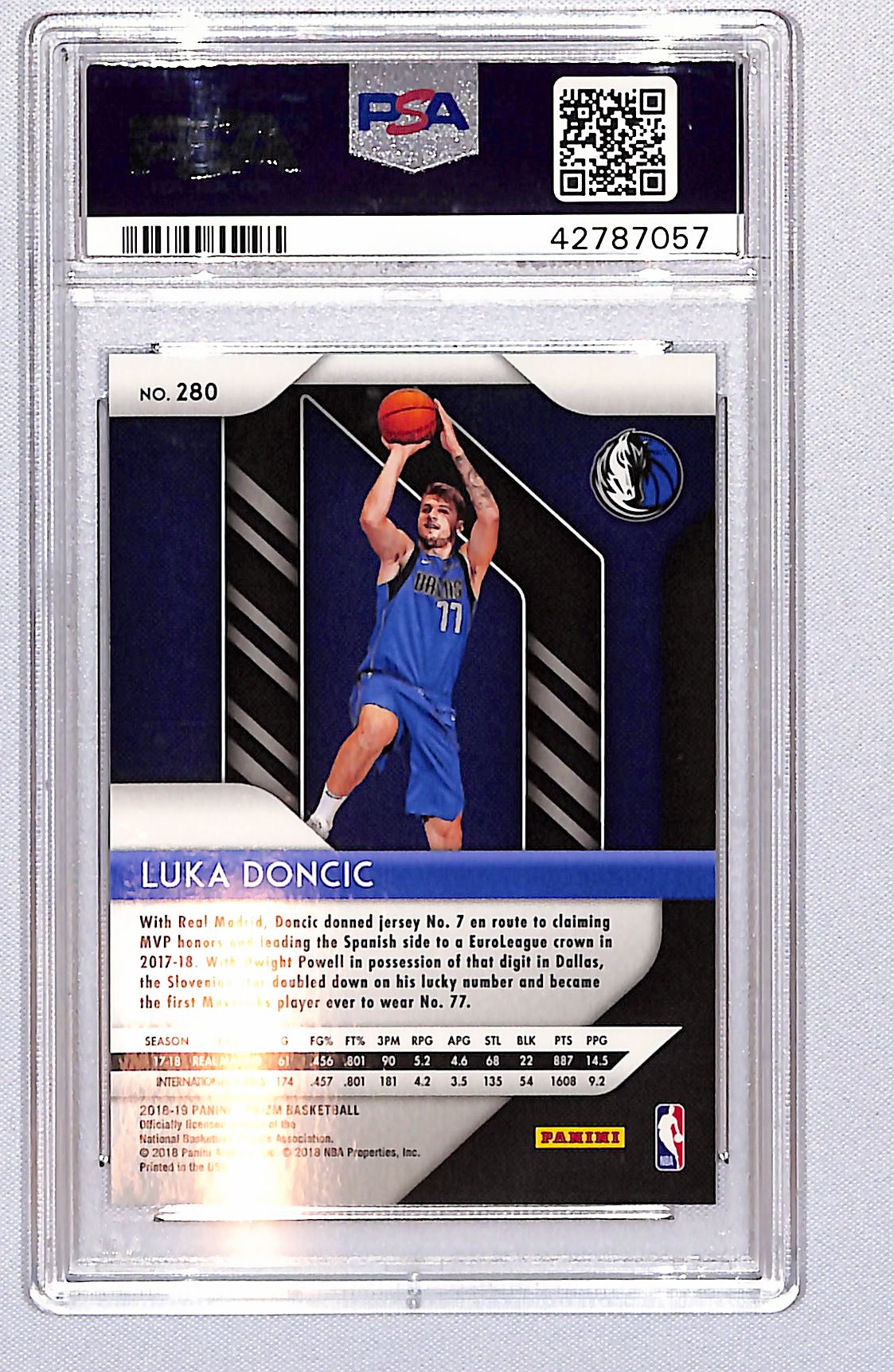 Luka Doncic 2018 Panini Prizm #280 PSA 10