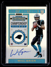 Load image into Gallery viewer, Will Grier 2019 Panini Contenders #105 Championship Ticket #/25
