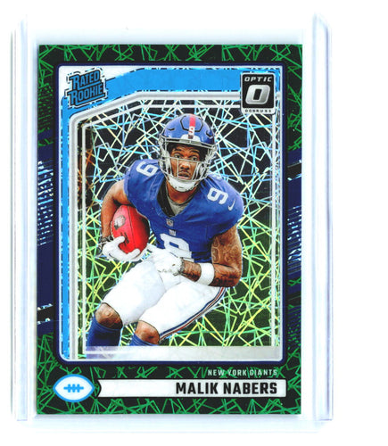 Malik Nabers 2024 Donruss Optic Rated Rookies Preview Green Velocity #383