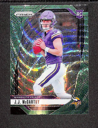 J.J. McCarthy 2024 Panini Prizm Green Wave #400