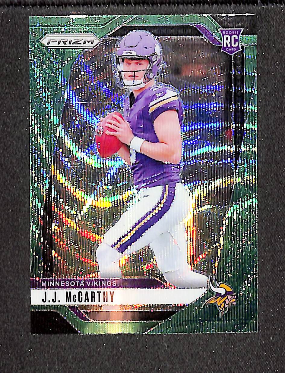 J.J. McCarthy 2024 Panini Prizm Green Wave #400