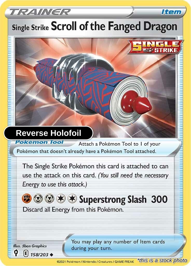 Single Strike Scroll of the Fanged Dragon - 158/203 - [SWSH07 - SWSH07: Evolving Skies] - Reverse Holofoil
