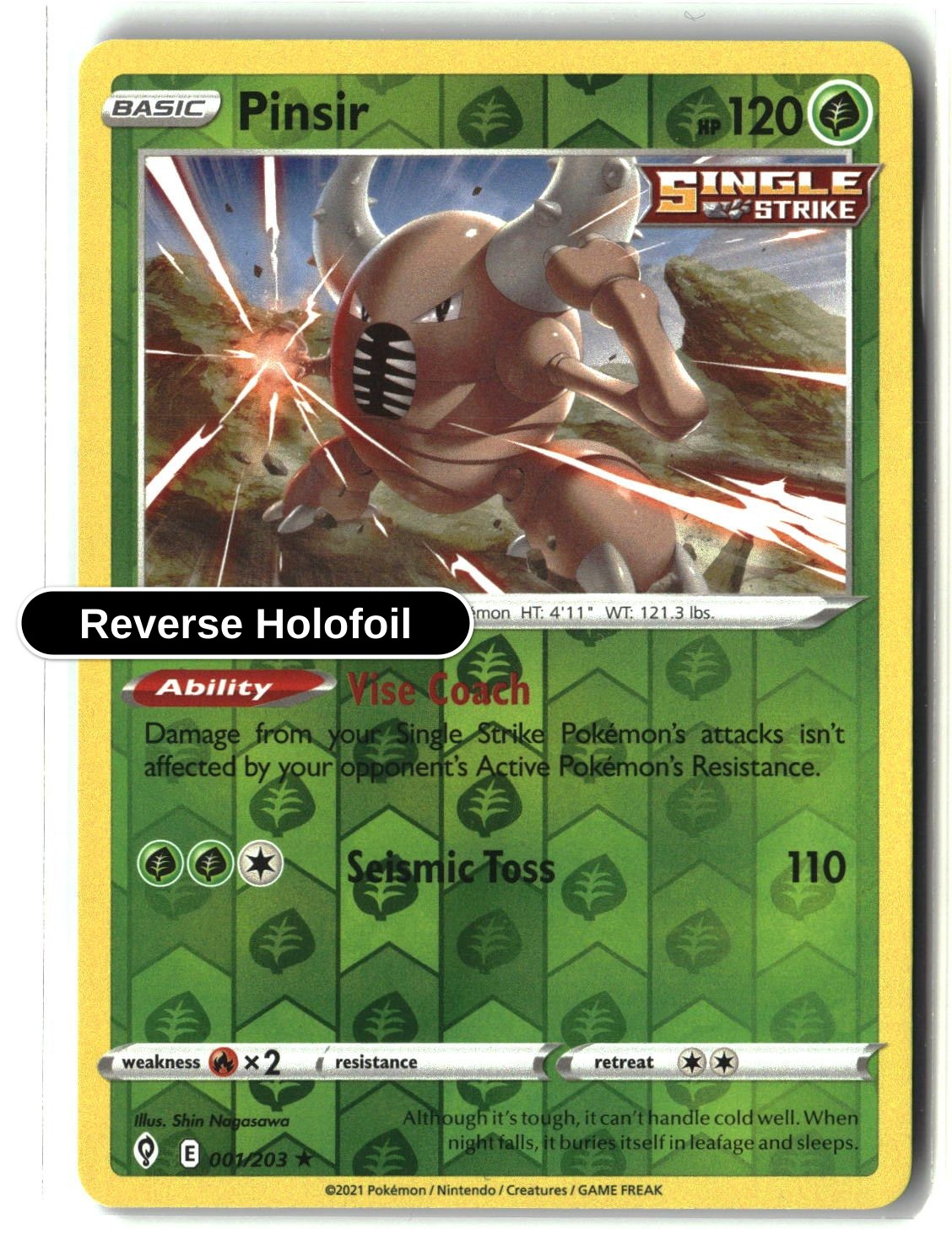 Pinsir - 001/203 - [SWSH07 - SWSH07: Evolving Skies] - Reverse Holofoil