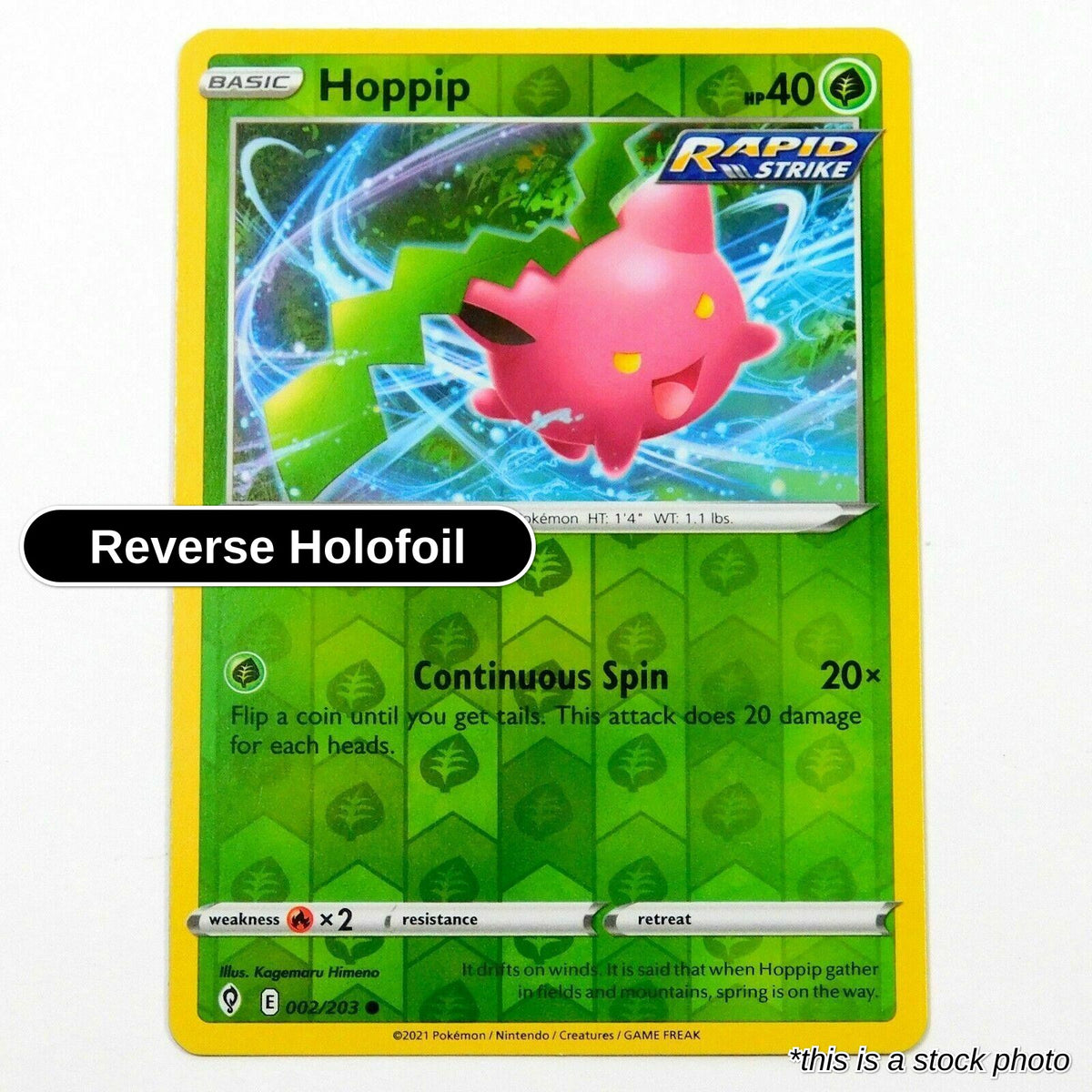 Hoppip - 002/203 - [SWSH07 - SWSH07: Evolving Skies] - Reverse Holofoil