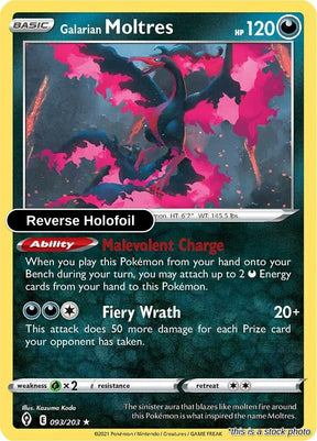 Galarian Moltres - 093/203 - [SWSH07 - SWSH07: Evolving Skies] - Reverse Holofoil
