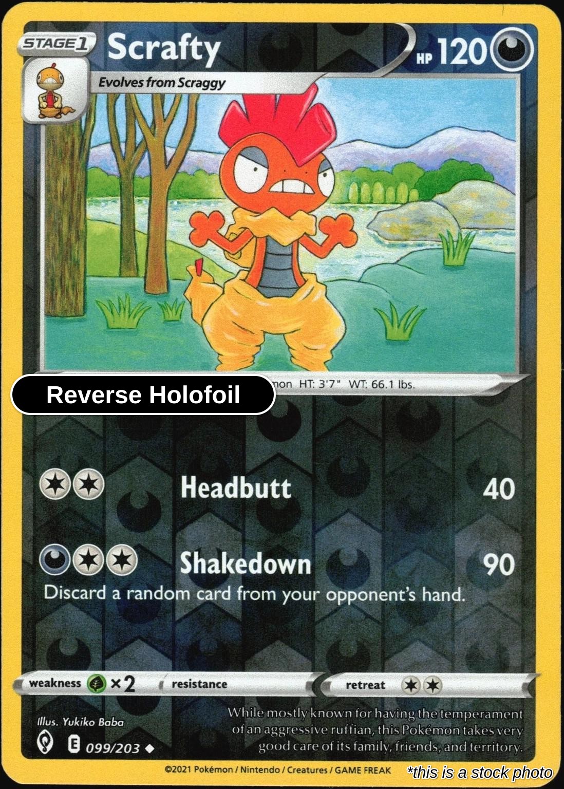 Scrafty - 099/203 - [SWSH07 - SWSH07: Evolving Skies] - Reverse Holofoil