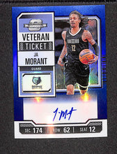 Load image into Gallery viewer, Ja Morant 2023-24 Panini Contenders Optic Veteran Ticket Blue /49 #VT-JAM
