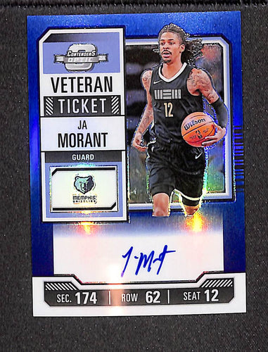Ja Morant 2023-24 Panini Contenders Optic Veteran Ticket Blue /49 #VT-JAM