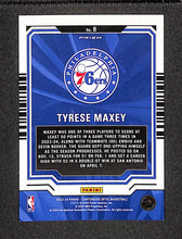 Load image into Gallery viewer, Tyrese Maxey 2023-24 Panini Contenders Optic Playing the Numbers Game #8
