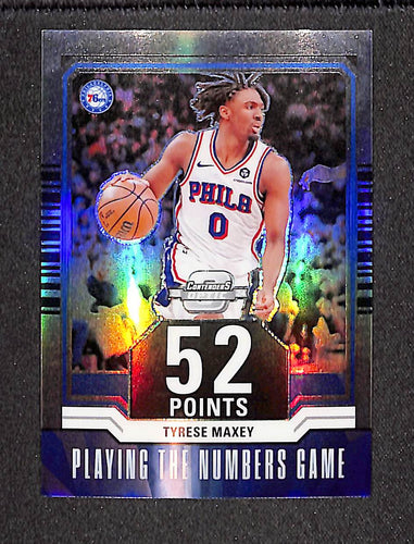 Tyrese Maxey 2023-24 Panini Contenders Optic Playing the Numbers Game #8