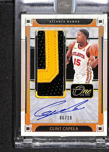 Clint Capela 2023-24 One and One Jumbo Jersey Autographs Gold /10 #JJA-CCP