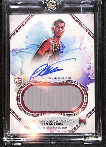 Victor Wembanyama 2023-24 Topps Motif Rookie Relics Pyrrol Scarlet #MRR-1 #/5