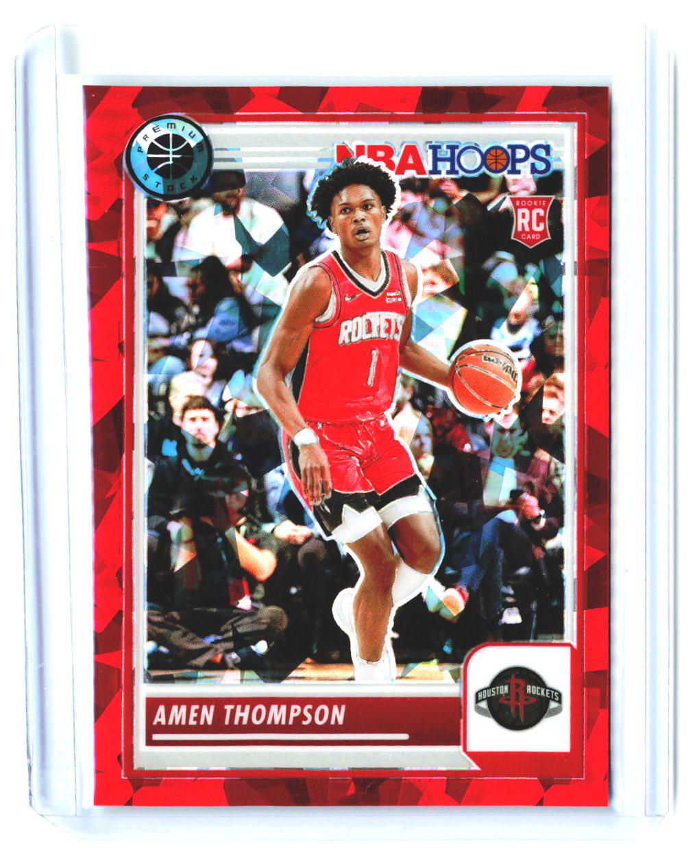 Amen Thompson 2023-24 Hoops Premium Stock Red Ice Prizm #86 #/99