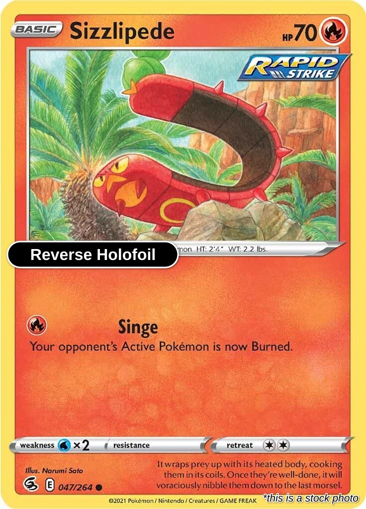 Sizzlipede (47) - 047/264 - [SWSH08 - SWSH08: Fusion Strike] - Reverse Holofoil