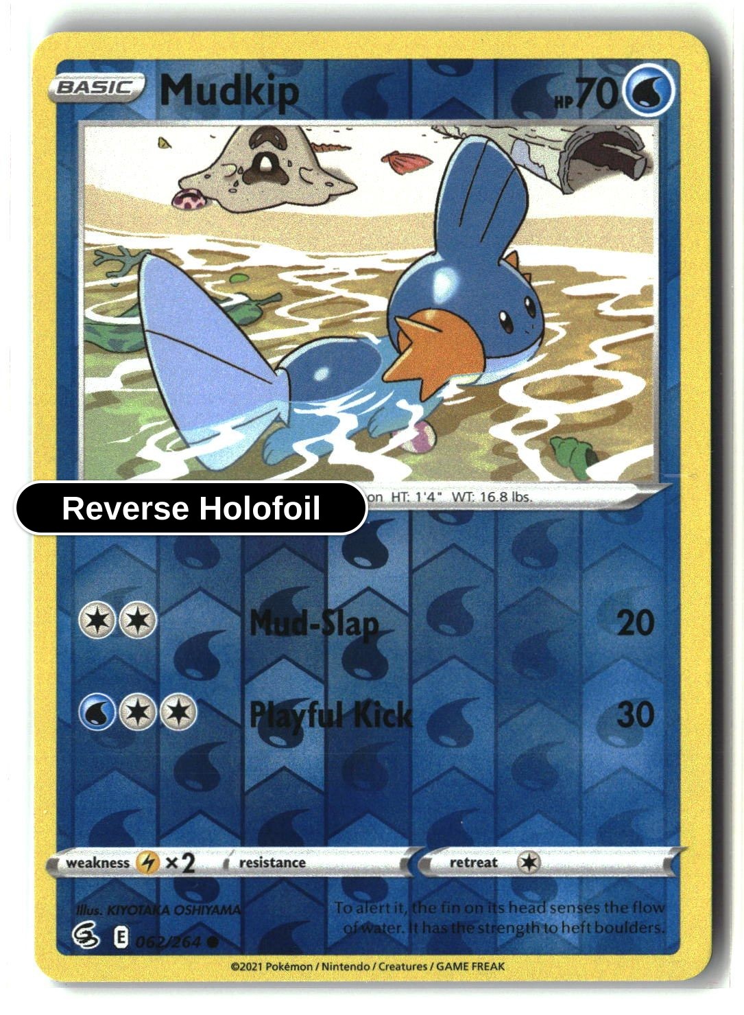 Mudkip - 062/264 - [SWSH08 - SWSH08: Fusion Strike] - Reverse Holofoil
