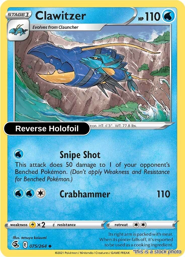 Clawitzer - 075/264 - [SWSH08 - SWSH08: Fusion Strike] - Reverse Holofoil