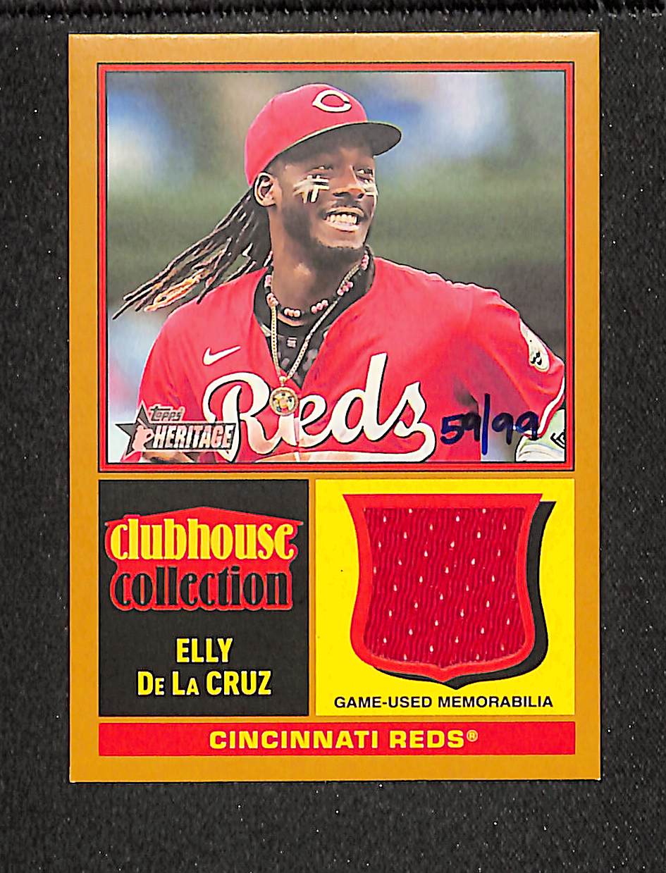 Elly De La Cruz 2024 Topps Heritage Clubhouse Collection Relics Gold #CCR-ED #/99