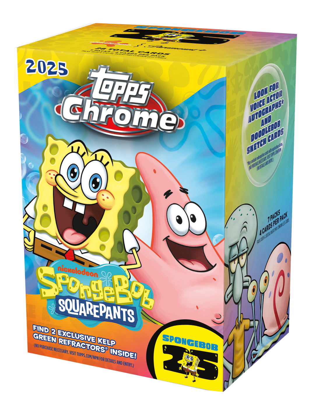 2025 Topps Chrome Spongebob Squarepants 25th Anniversary Blaster Box