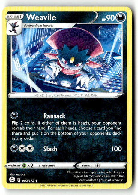 Weavile - 087/172 - [SWSH09 - SWSH09: Brilliant Stars]
