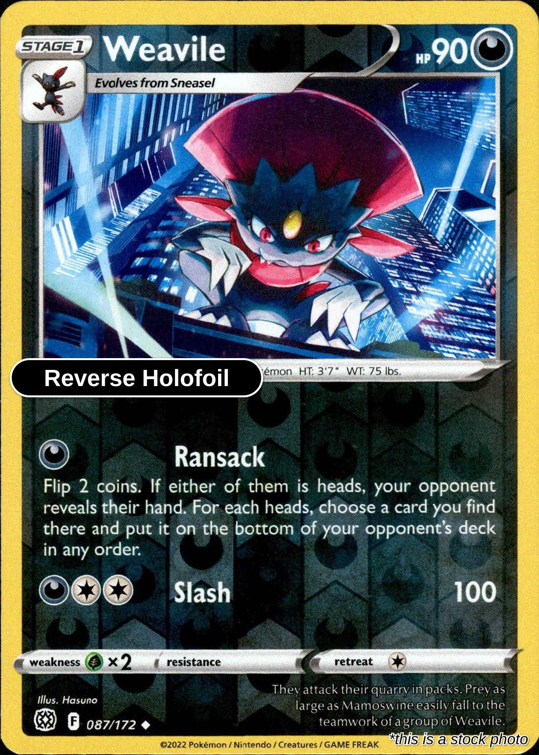 Weavile - 087/172 - [SWSH09 - SWSH09: Brilliant Stars] - Reverse Holofoil
