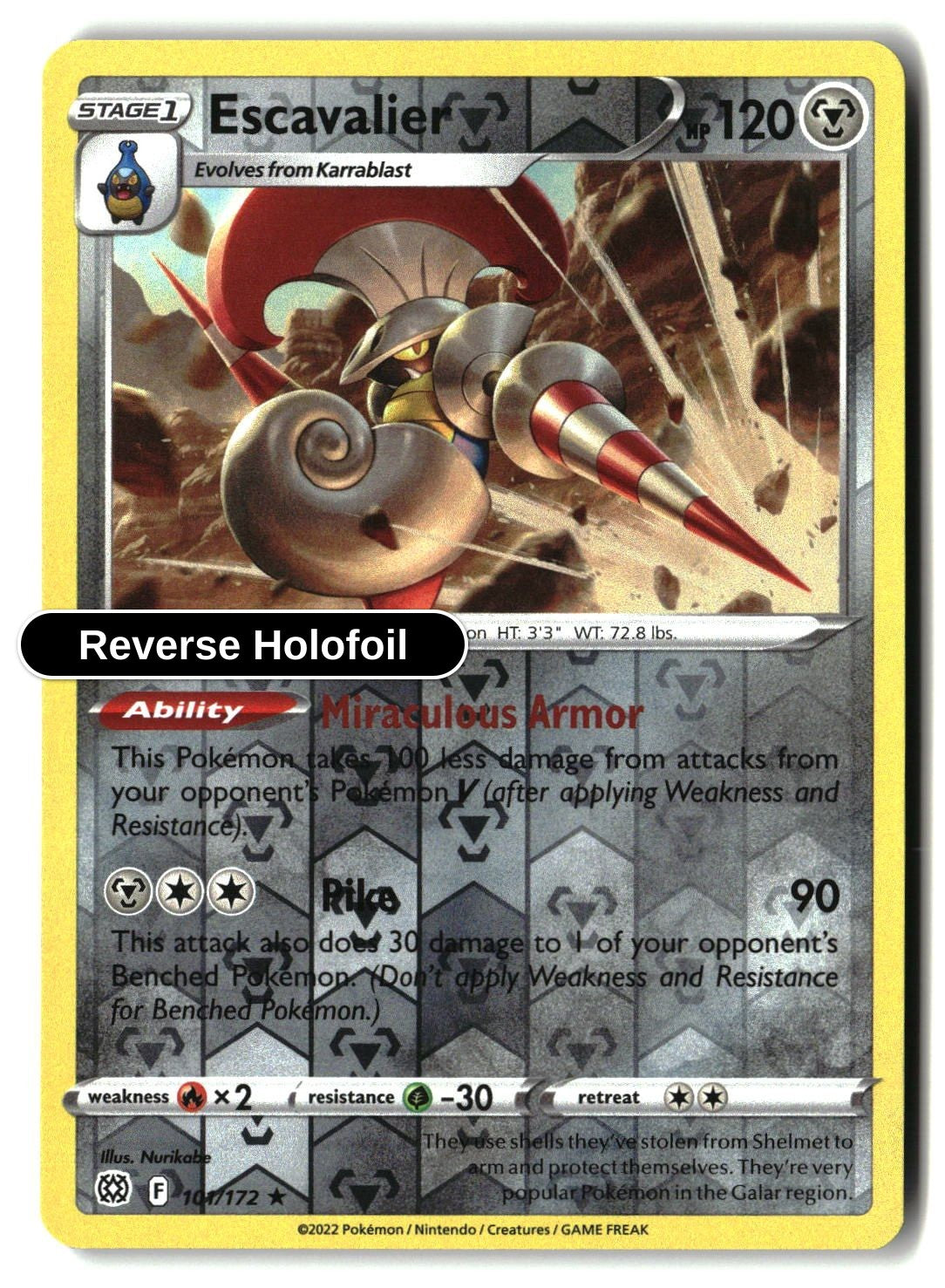 Escavalier - 101/172 - [SWSH09 - SWSH09: Brilliant Stars] - Reverse Holofoil