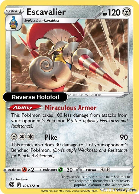 Escavalier - 101/172 - [SWSH09 - SWSH09: Brilliant Stars] - Reverse Holofoil
