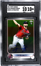 Load image into Gallery viewer, Spencer Strider 2022 Topps Chrome Rookie Auto. #RA-SS SGC 10
