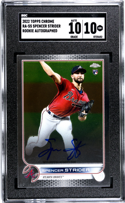 Spencer Strider 2022 Topps Chrome Rookie Auto. #RA-SS SGC 10
