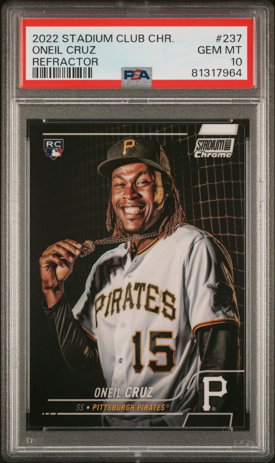 Oneil Cruz 2022 Topps Stadium Club Chrome Refractor #237 PSA 10