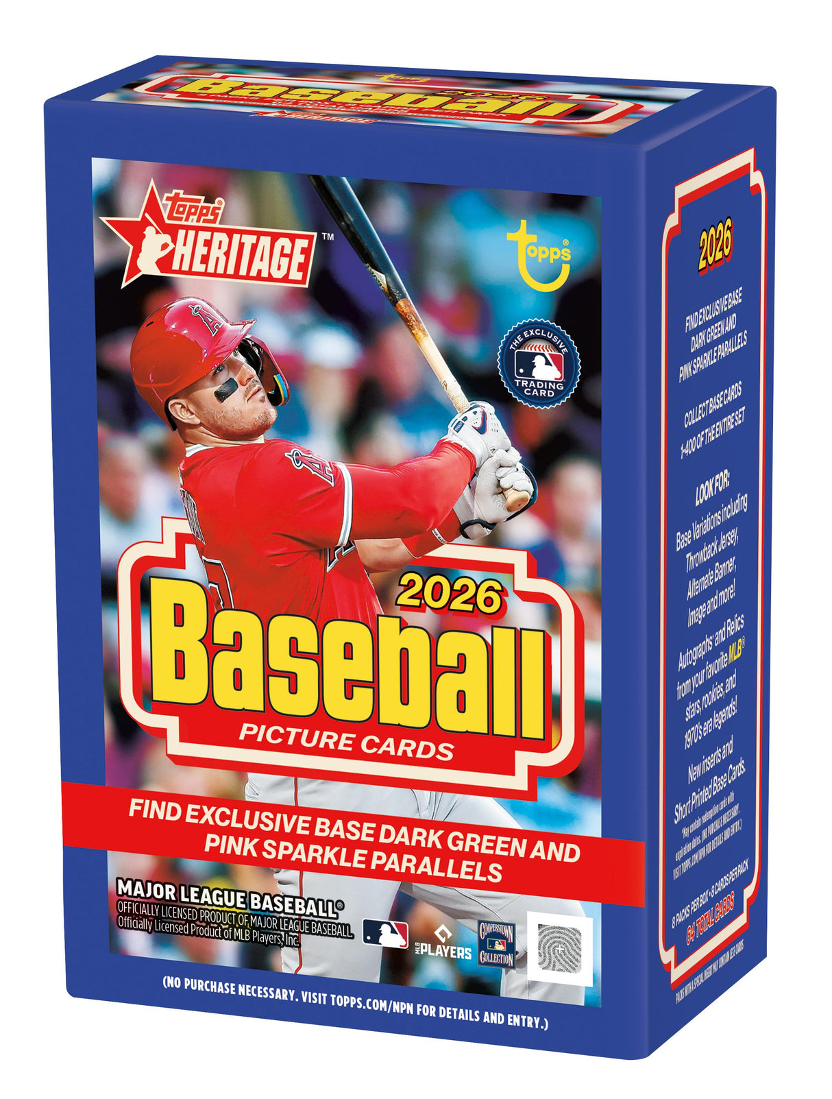 2026 Topps Heritage Baseball Blaster Box (Dark Green and Pink Sparkle Parallels)