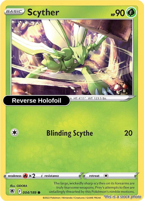 Scyther (004) - 004/189 - [SWSH10 - SWSH10: Astral Radiance] - Reverse Holofoil