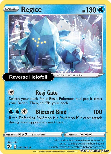 Regice - 037/189 - [SWSH10 - SWSH10: Astral Radiance] - Reverse Holofoil