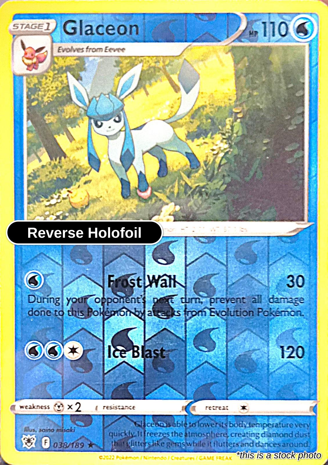 Glaceon - 038/189 - [SWSH10 - SWSH10: Astral Radiance] - Reverse Holofoil
