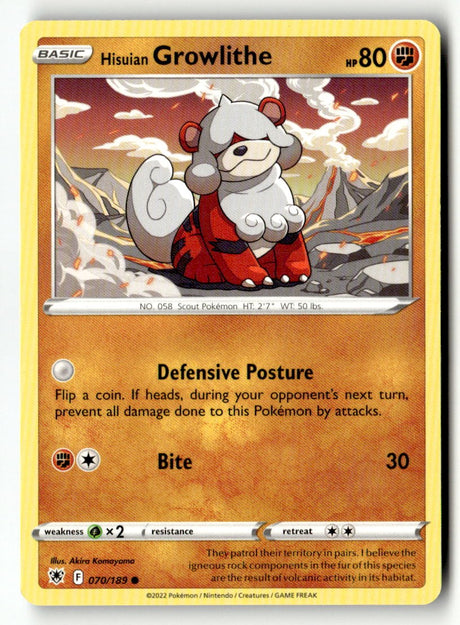 Hisuian Growlithe - 070/189 - [SWSH10 - SWSH10: Astral Radiance]