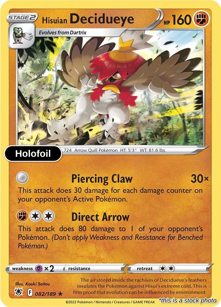 Hisuian Decidueye - 082/189 - [SWSH10 - SWSH10: Astral Radiance] - Holofoil