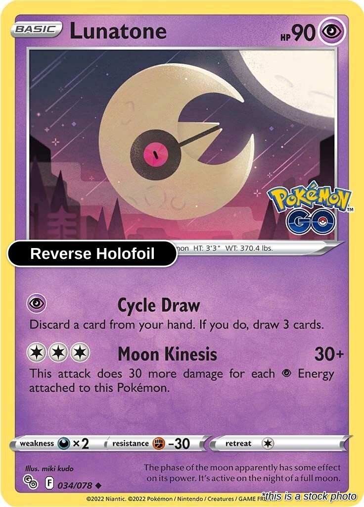 Lunatone - 034/078 - [PGO - Pokemon GO] - Reverse Holofoil