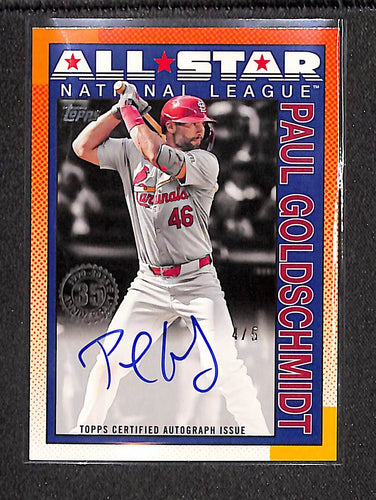 Paul Goldschmidt 2025 Topps 35th Anniversary All-Stars Auto Red #90AS-PG #/5