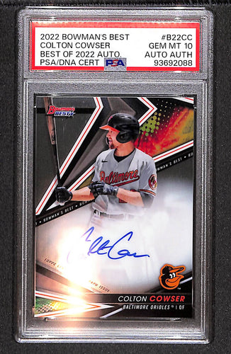Colton Cowser 2022 Bowman's Best Best of 2022 Autographs #B22-CC PSA 10