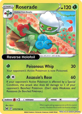 Roserade - 015/196 - [SWSH11 - SWSH11: Lost Origin] - Reverse Holofoil