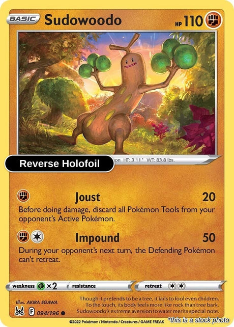 Sudowoodo - 094/196 - [SWSH11 - SWSH11: Lost Origin] - Reverse Holofoil