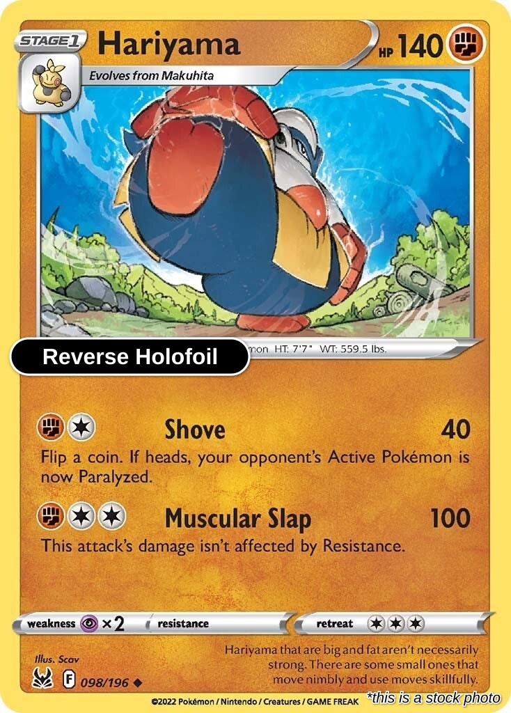 Hariyama - 098/196 - [SWSH11 - SWSH11: Lost Origin] - Reverse Holofoil
