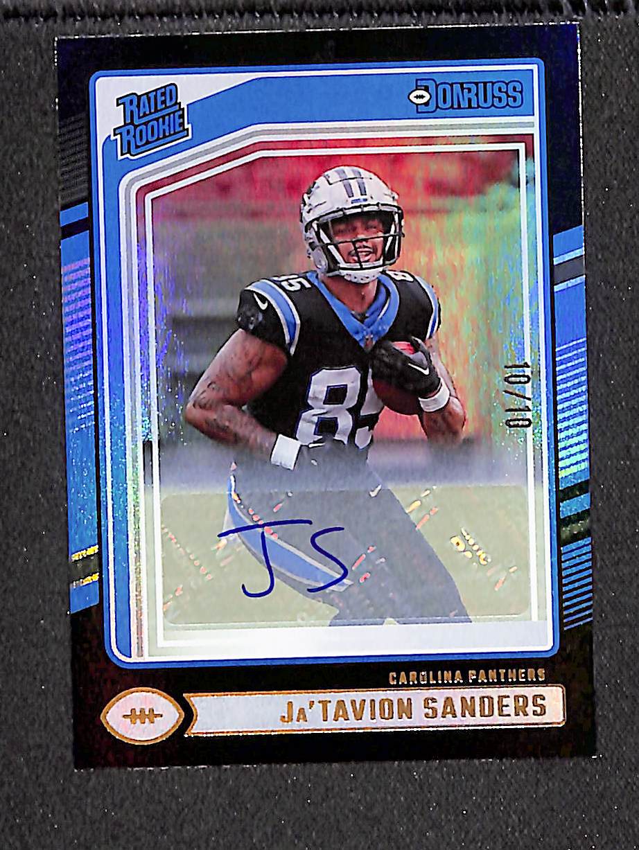 Ja'Tavion Sanders 2024 Donruss Rated Rookies Autographs Black #317 #/10