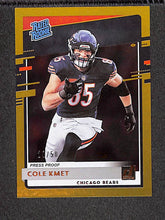 Load image into Gallery viewer, Cole Kmet 2020 Donruss Press Proof Gold #331 #/50
