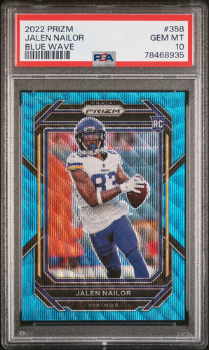 Jalen Nailor 2022 Panini Prizm Blue Wave #358 PSA 10