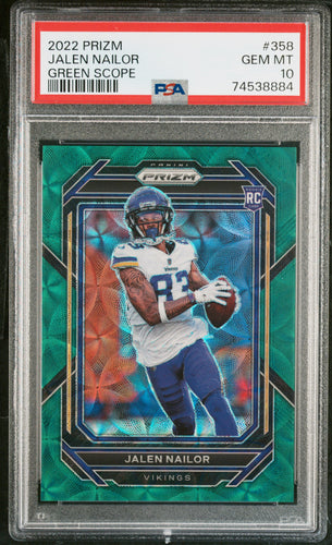 Jalen Nailor 2022 Panini Prizm Green Scope #358 PSA 10